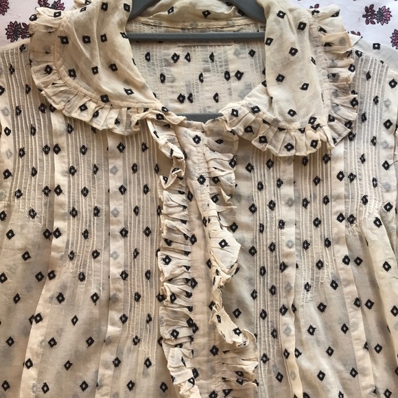 Doen Dilly Blouse Cream & Black Dot Print - Picture 3 of 5